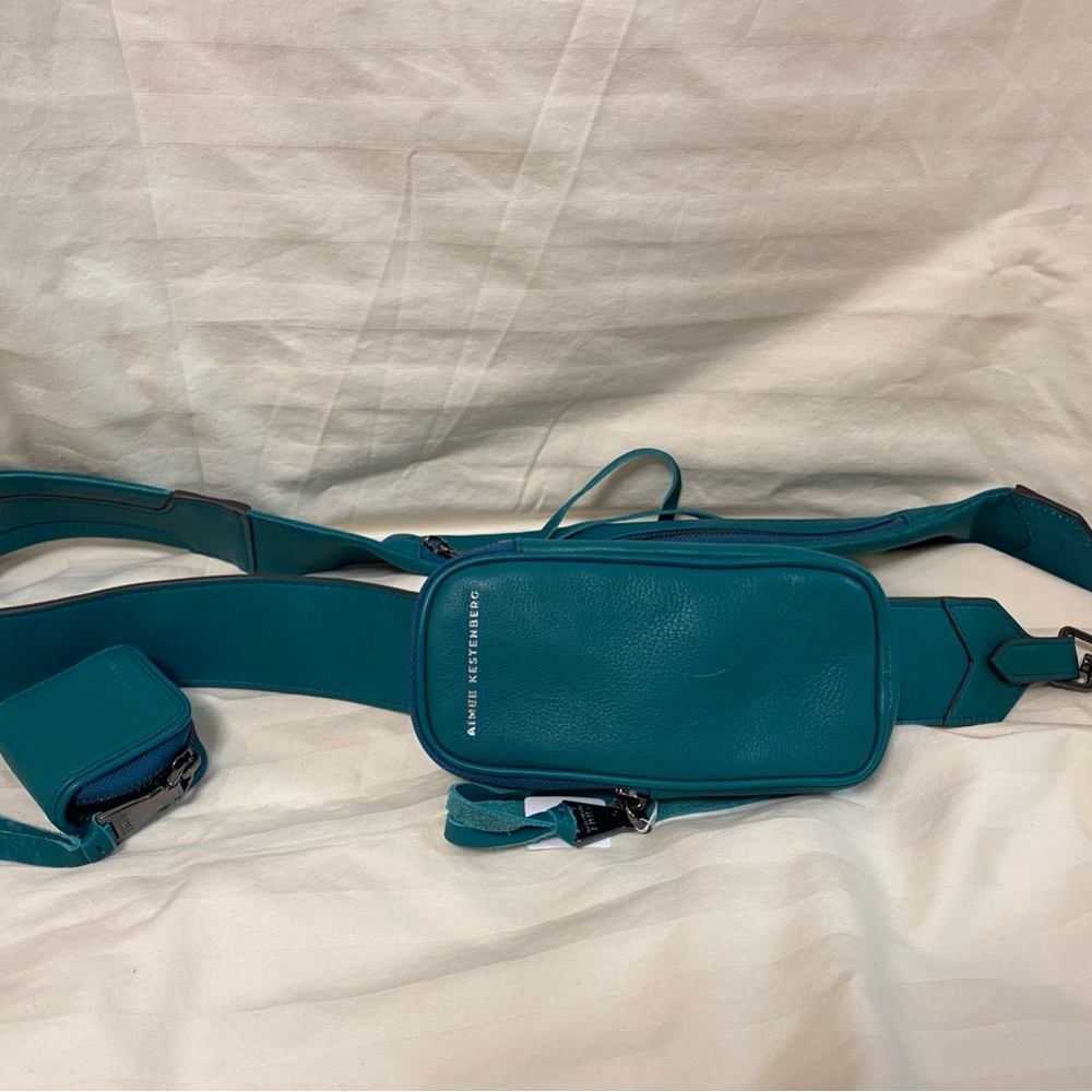 Aimee Kestenberg Teal Strap/Crossbody Bag with Structured Design